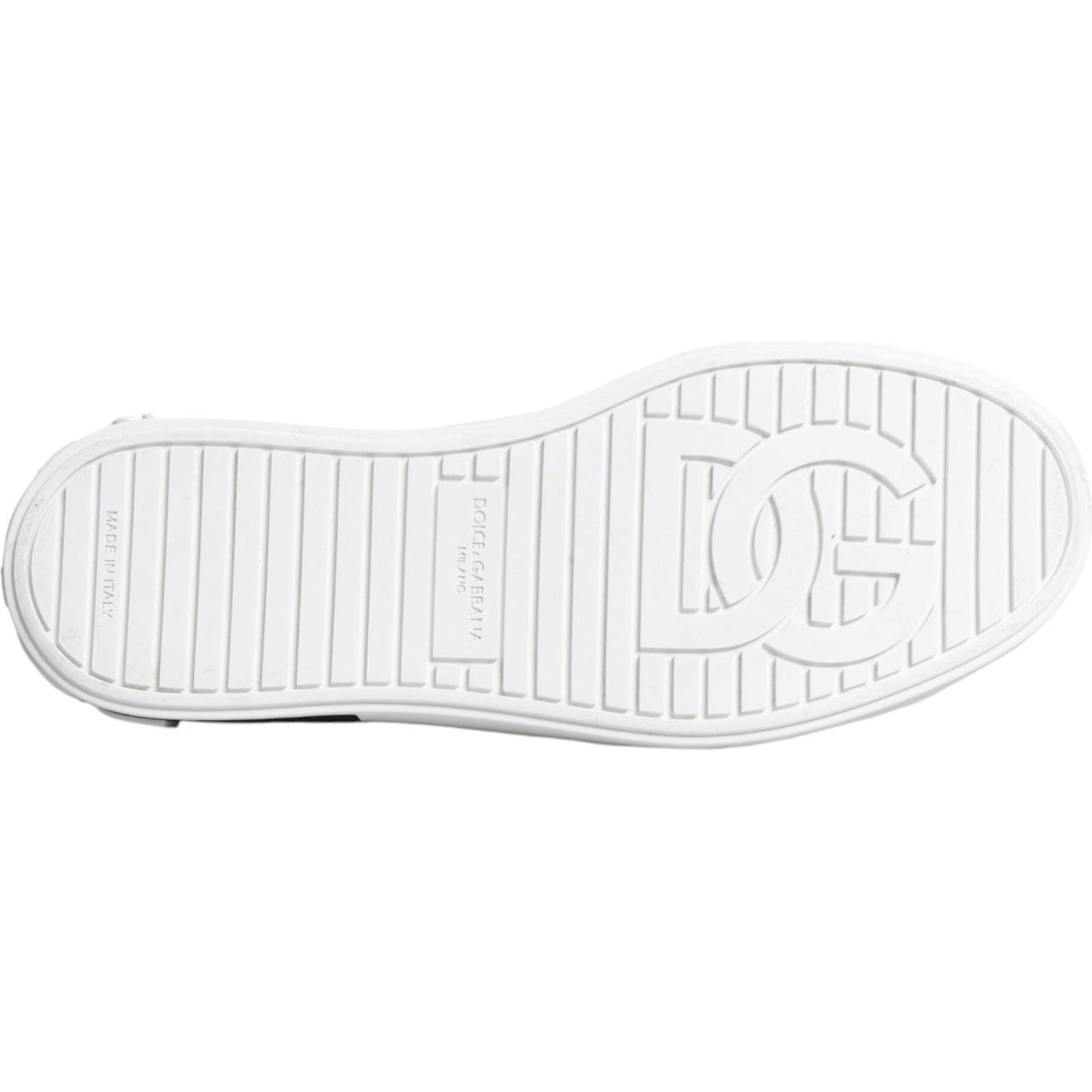 Dolce & Gabbana White Leather Crown Embellished Sneaker Shoes Dolce & Gabbana