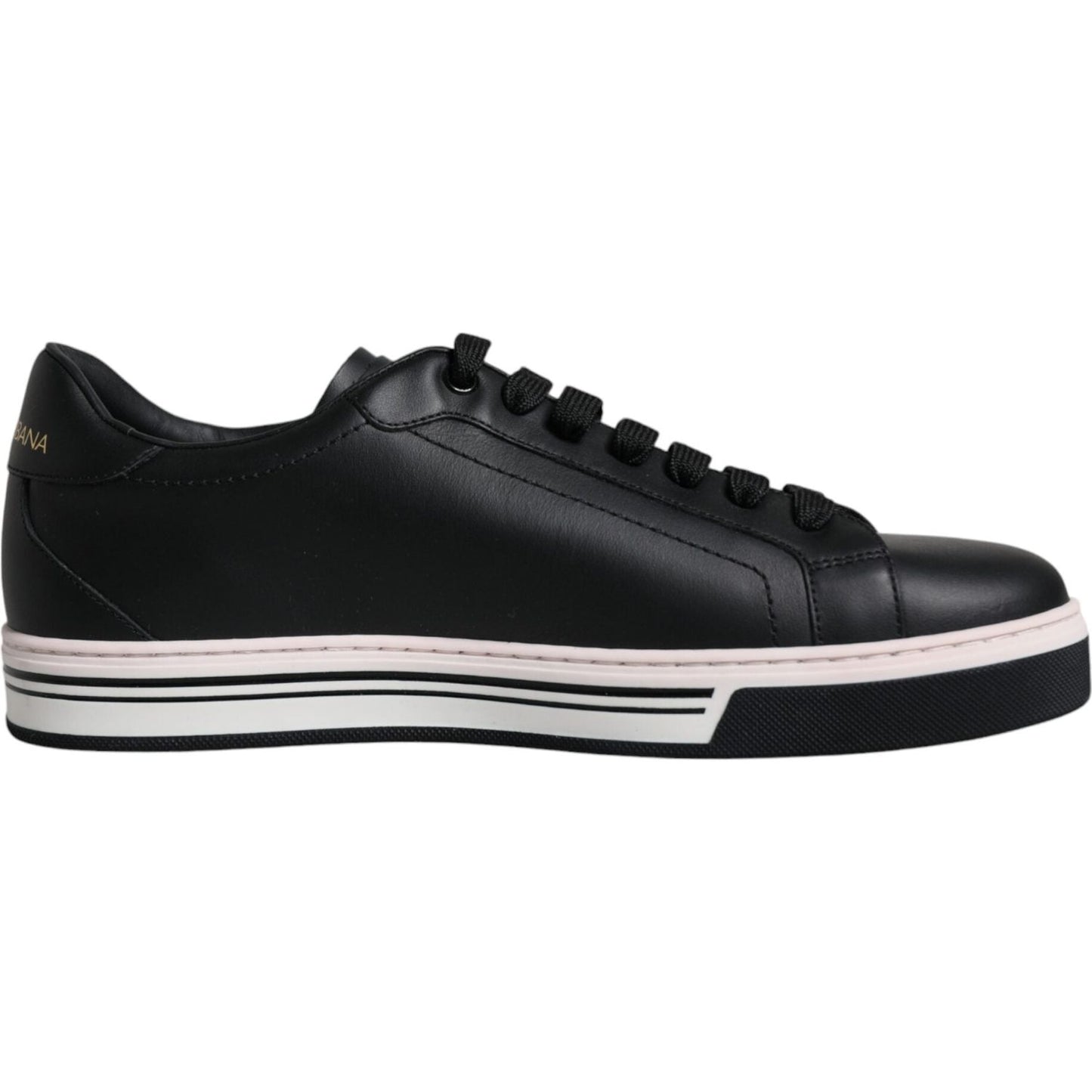 Dolce & Gabbana Black Leather Low Top Men Sneakers Shoes Dolce & Gabbana