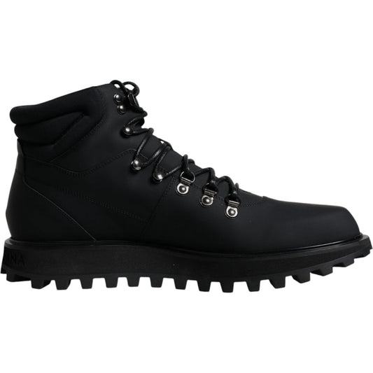 Dolce & Gabbana Black Ankle Boots Vulcano Trekking Shoes