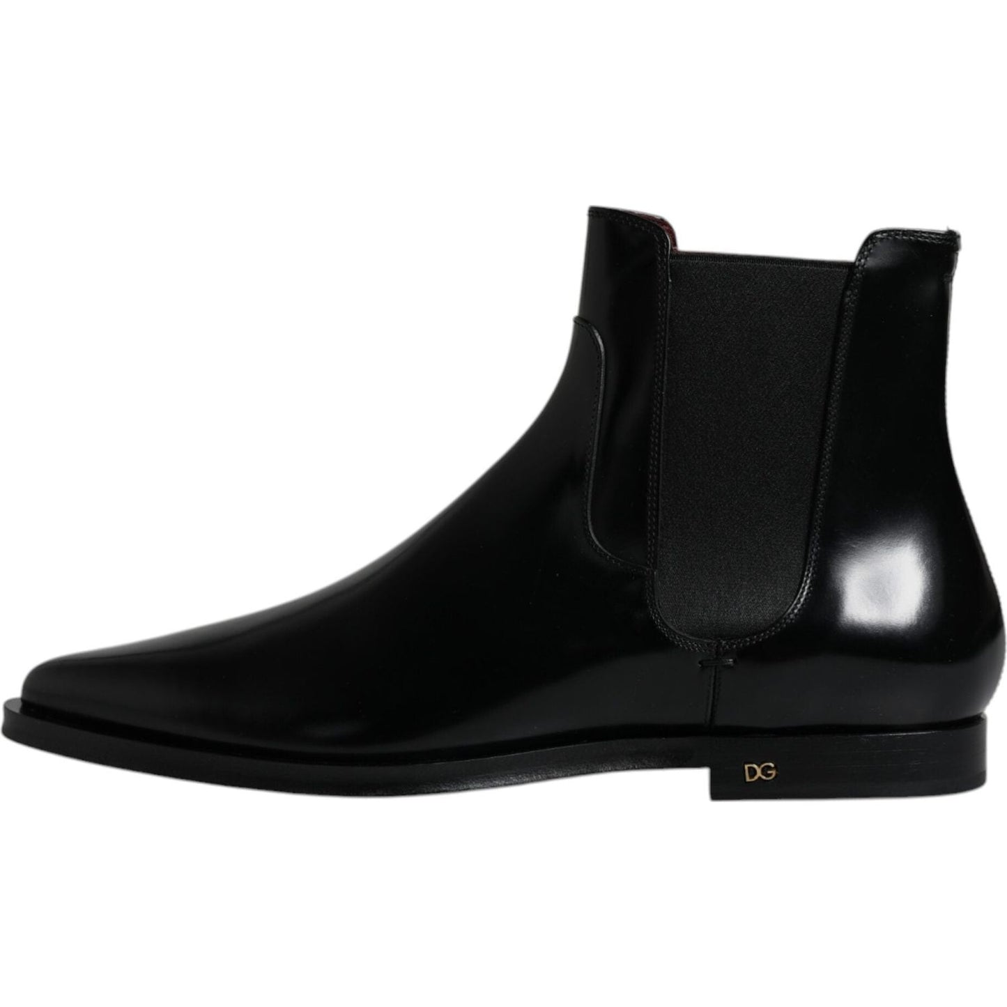 Dolce & Gabbana Black Leather Chelsea Men Ankle Boots Shoes Dolce & Gabbana