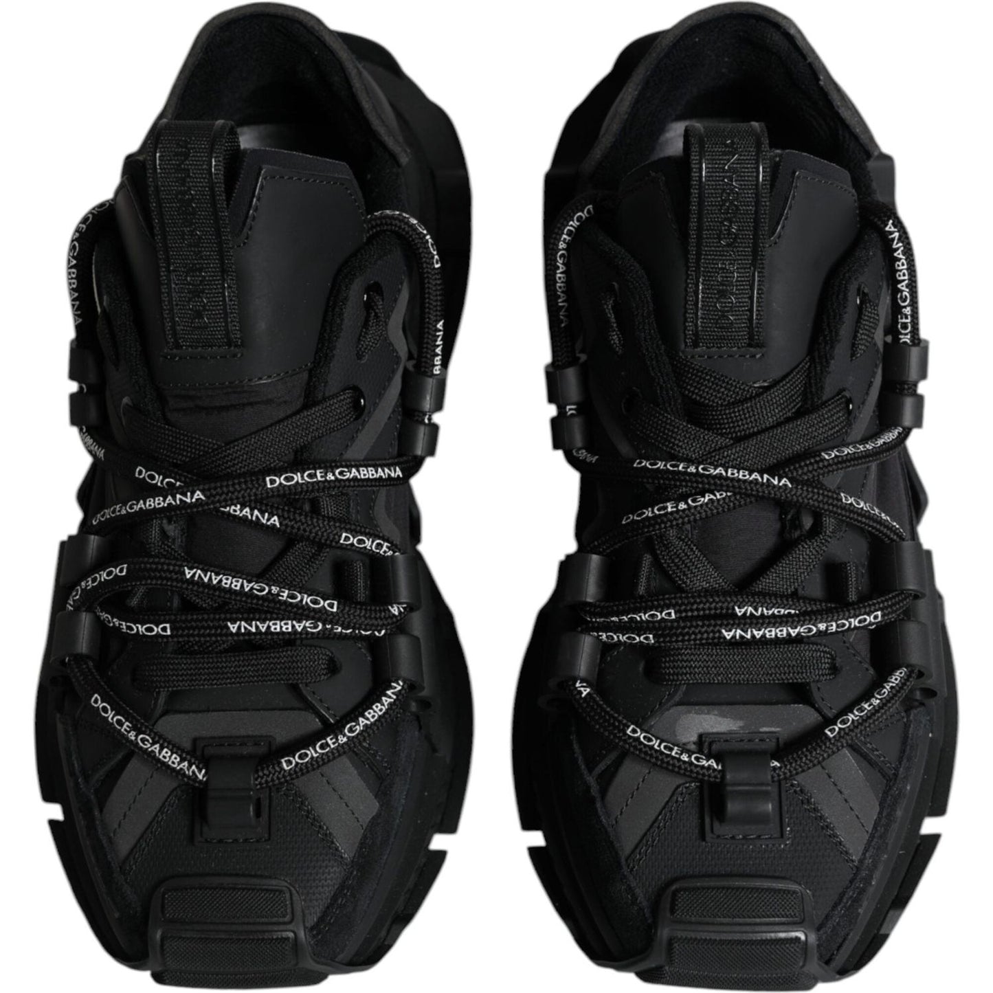 Dolce & Gabbana Black Low Top Space Lace Up Sneakers Shoes Dolce & Gabbana