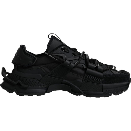 Dolce & Gabbana Black Low Top Space Lace Up Sneakers Shoes Dolce & Gabbana