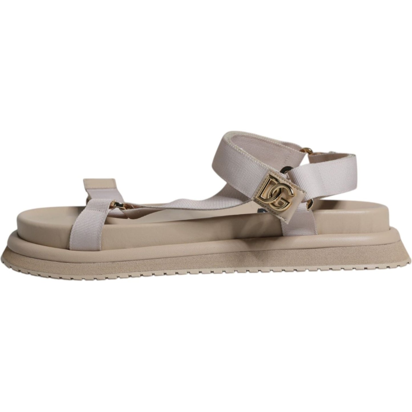 Dolce & Gabbana Beige Nappa Devotion Strap Men Sandals Shoes Dolce & Gabbana