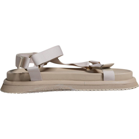 Dolce & Gabbana Beige Nappa Devotion Strap Men Sandals Shoes