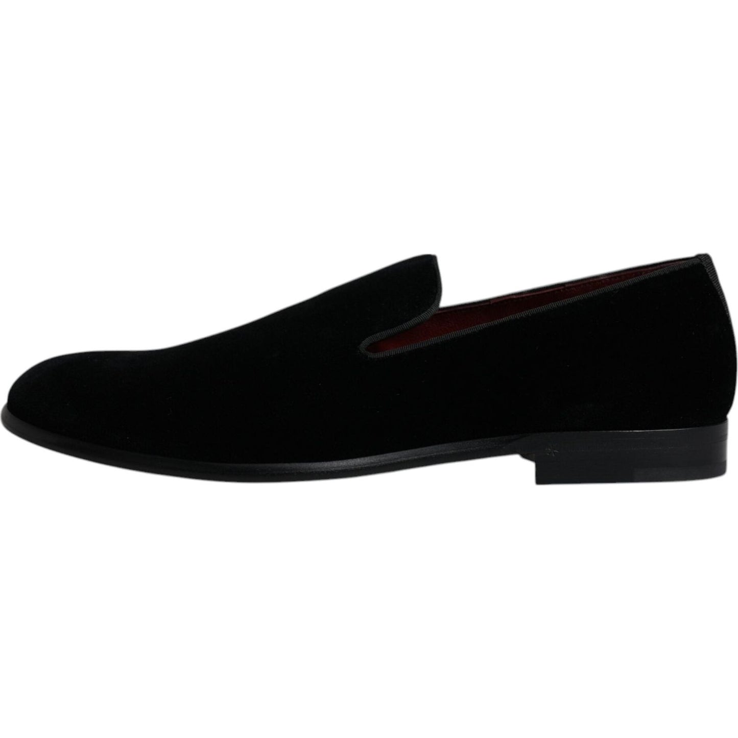 Dolce & Gabbana Black Suede Leather Slippers Loafers Shoes Dolce & Gabbana