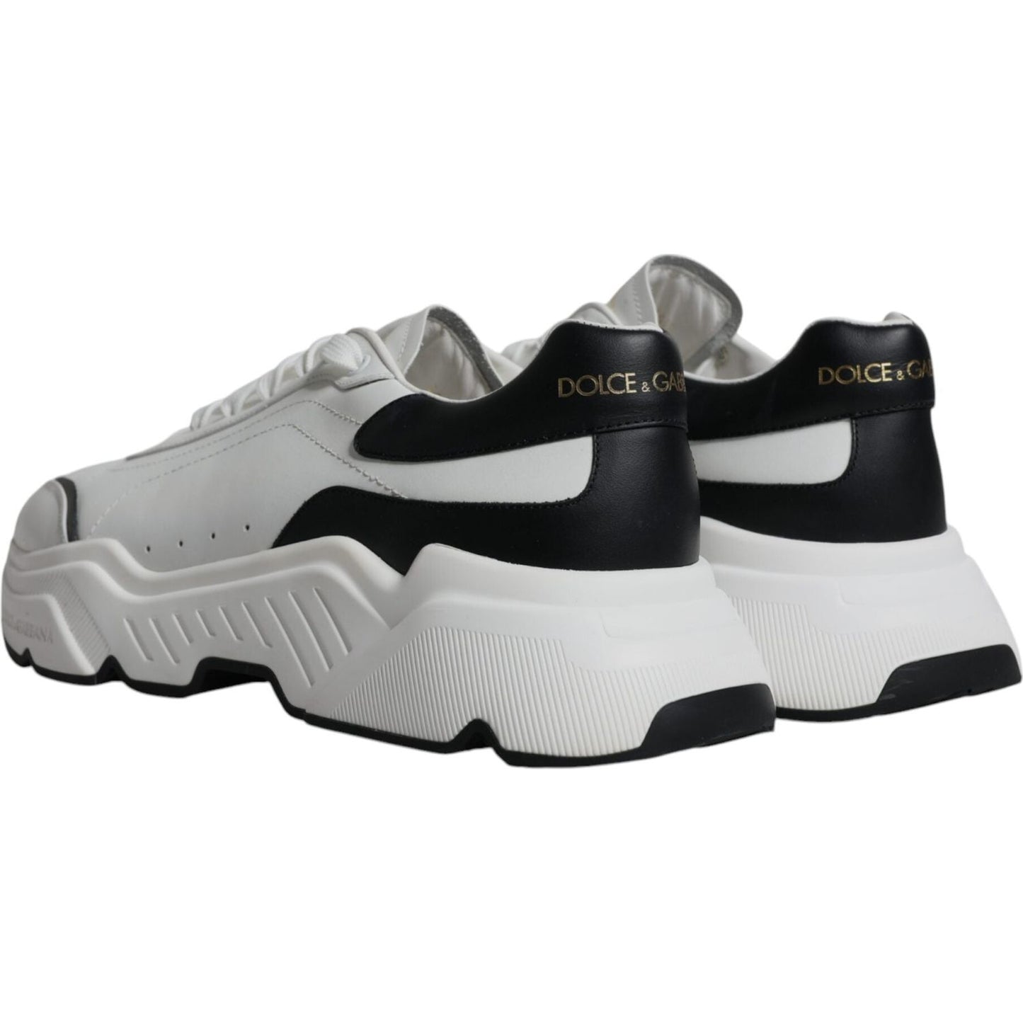 Dolce & Gabbana White Black DAYMASTER Leather Sneakers Shoes Dolce & Gabbana