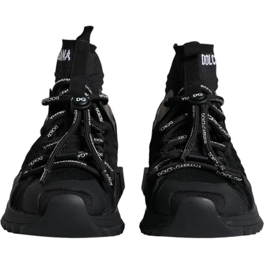 Dolce & Gabbana Black Sorrento Socks Logo Sneakers Shoes