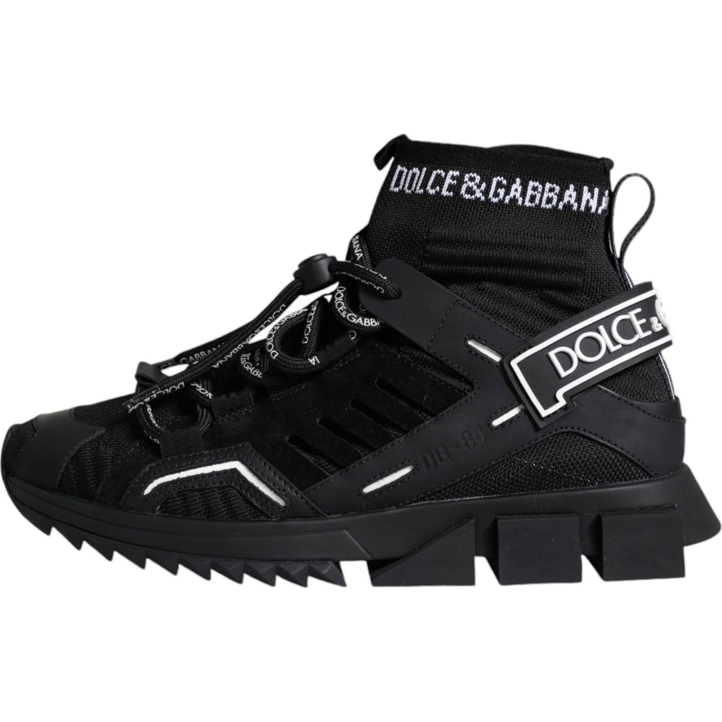 Dolce & Gabbana Black Sorrento Socks Logo Sneakers Shoes Dolce & Gabbana