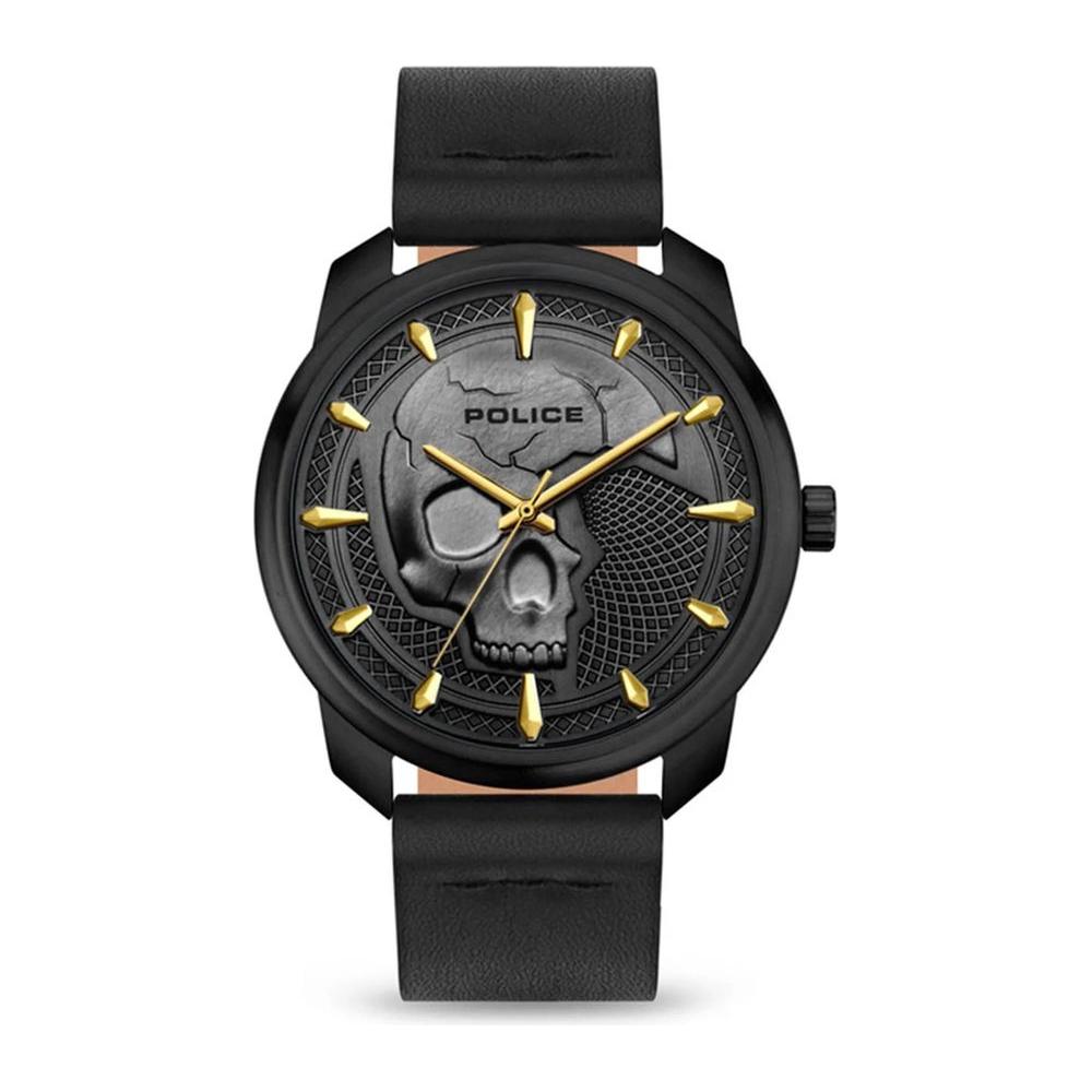 Police Black Leather Watch