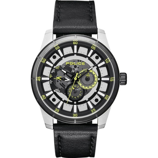 Police Black Leather Watch Police