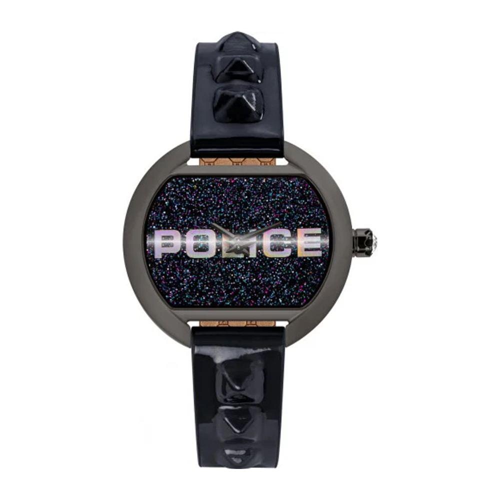 Police Black Leather Watch