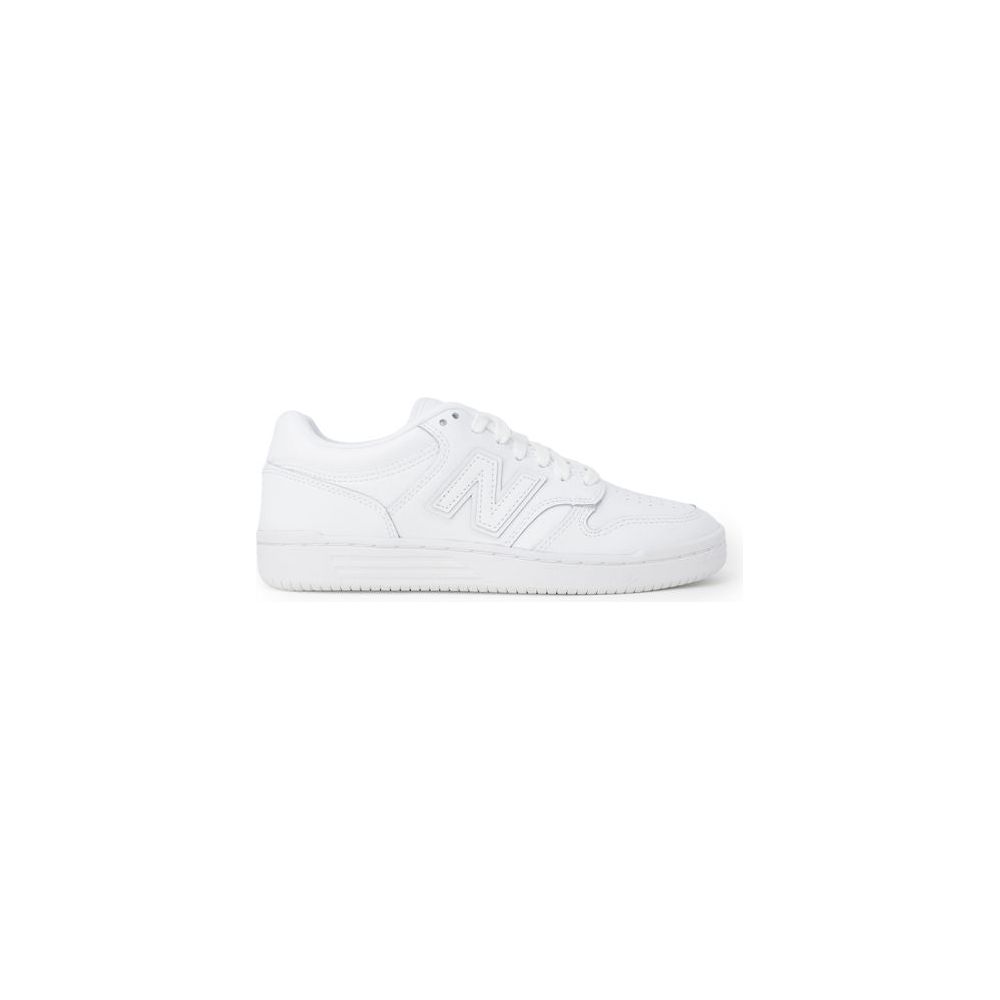 New Balance White Synthetic Leather Sneaker