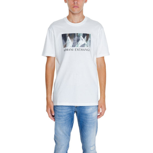 Armani Exchange White Cotton T-Shirt Armani Exchange