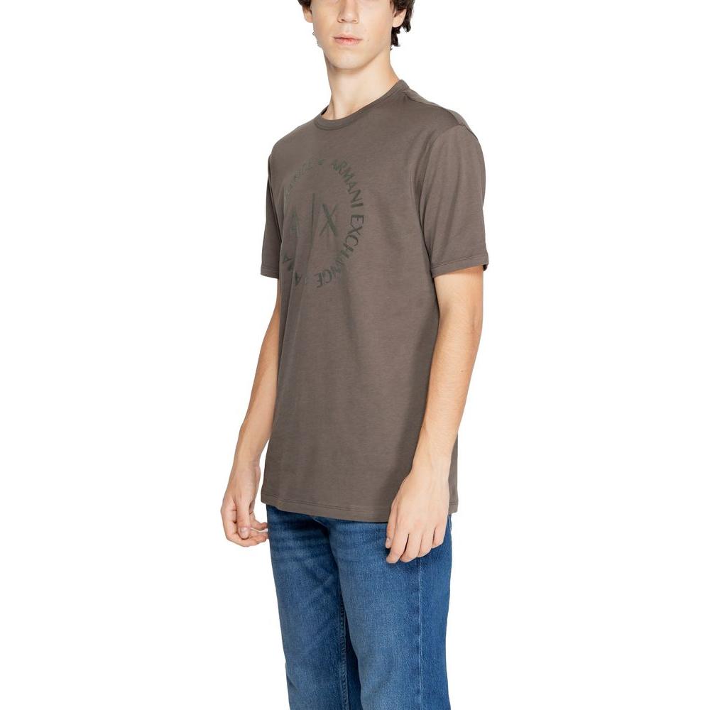 Armani Exchange Brown Cotton T-Shirt