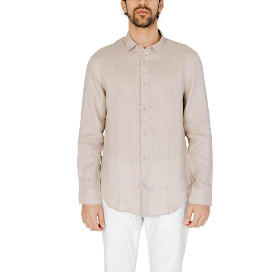 Armani Exchange Beige Linen Shirt Armani Exchange