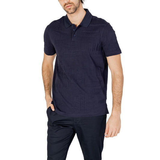 Armani Exchange Blue Cotton Polo Shirt Armani Exchange