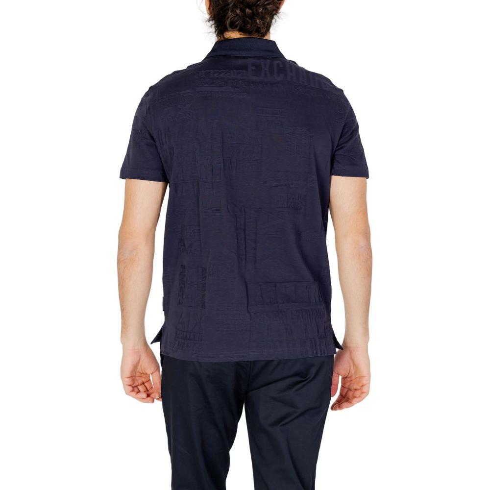 Armani Exchange Blue Cotton Polo Shirt Armani Exchange