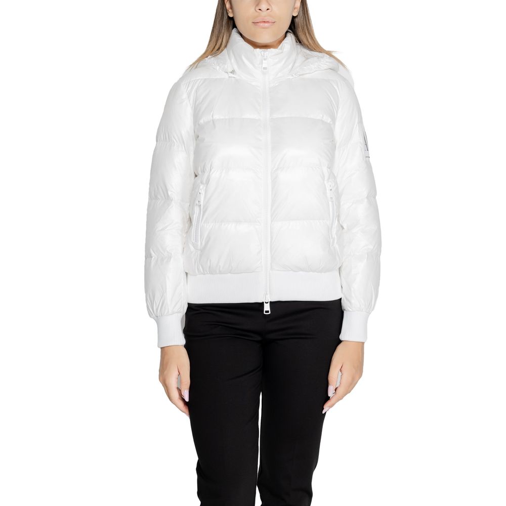 Armani Exchange White Polyamide Jackets & Coat Armani Exchange