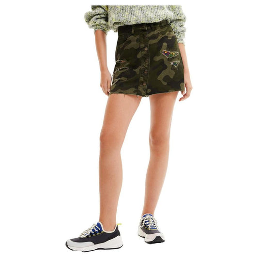 Desigual Army Cotton Skirt Desigual