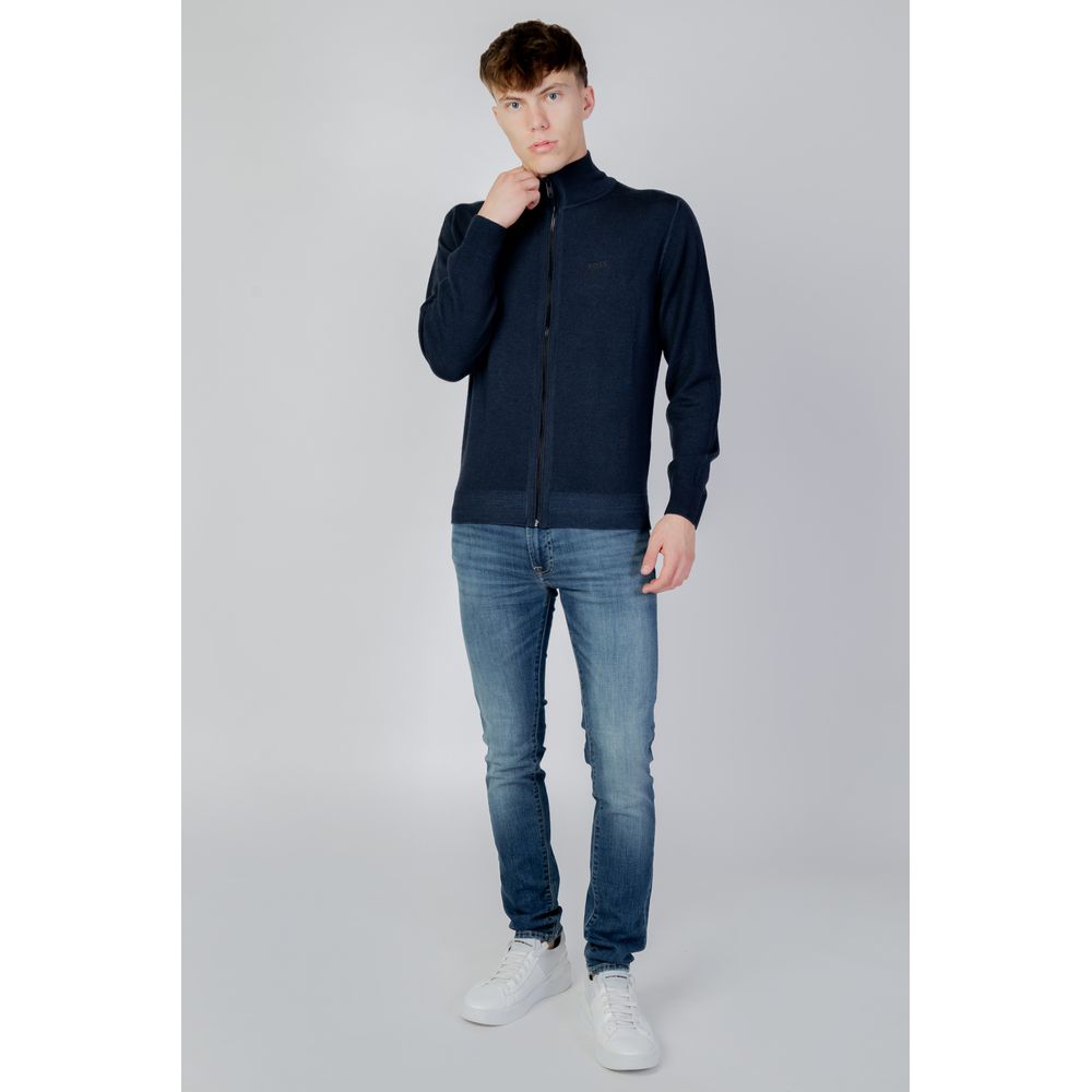 Hugo Boss Blue Wool Cardigan