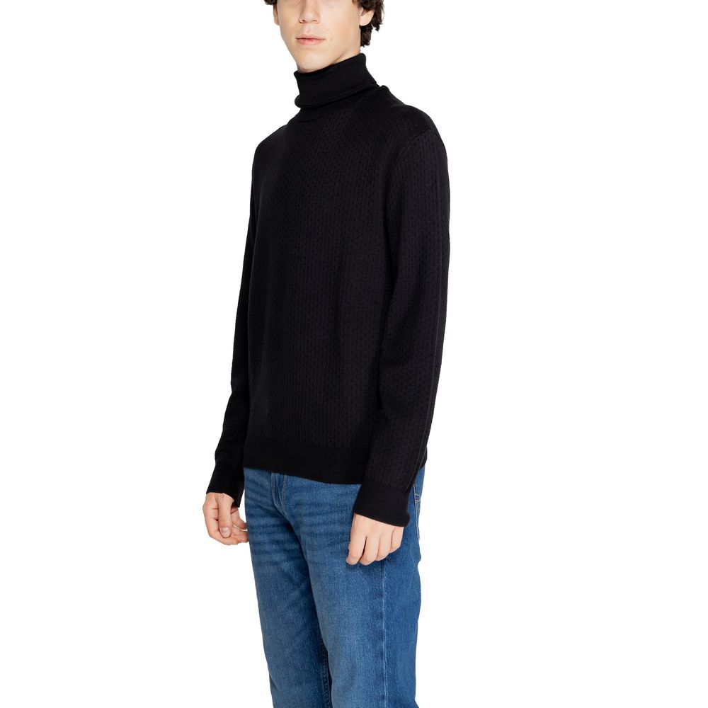 Armani Exchange Black Cotton Sweater Armani Exchange