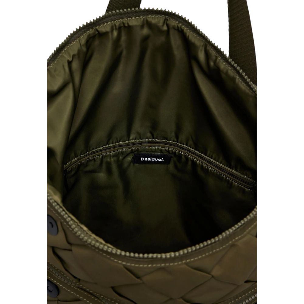 Front view with bag zipped and handles upright.