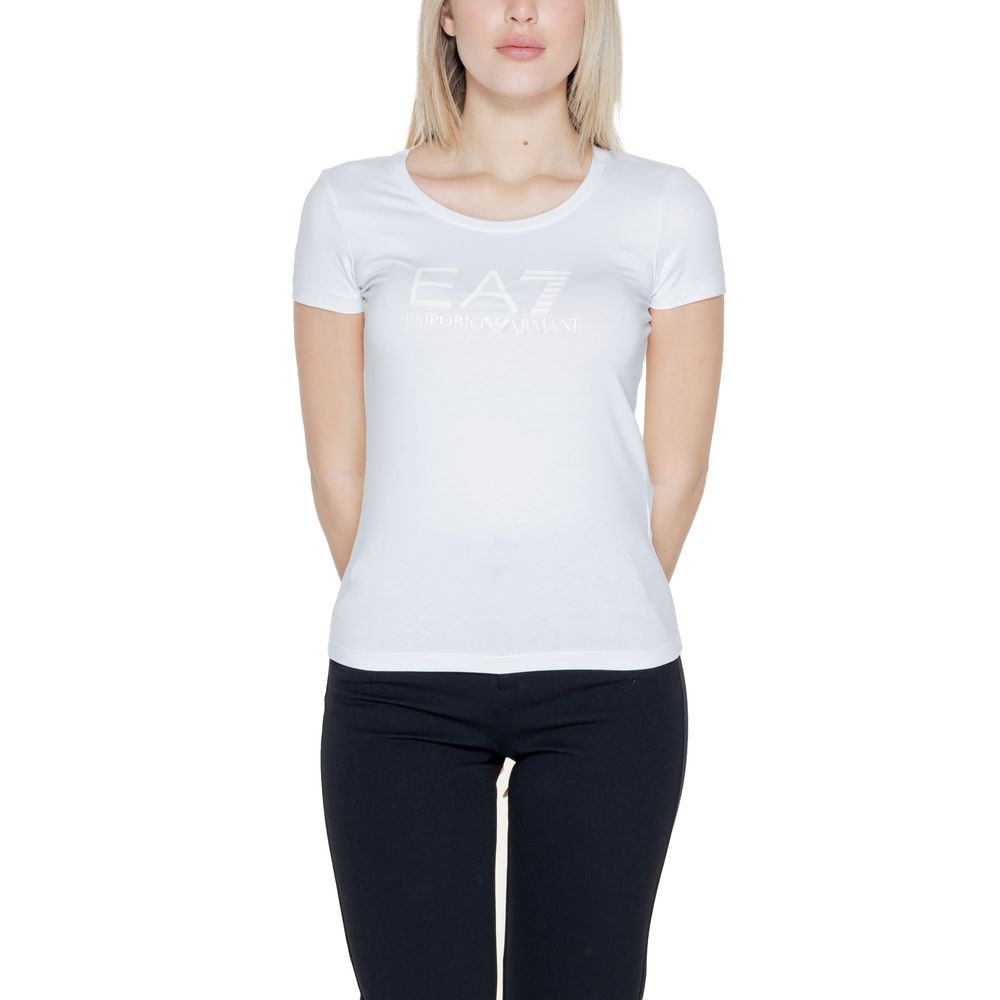 EA7 Emporio Armani Cream Cotton Tops & T-Shirt EA7 Emporio Armani