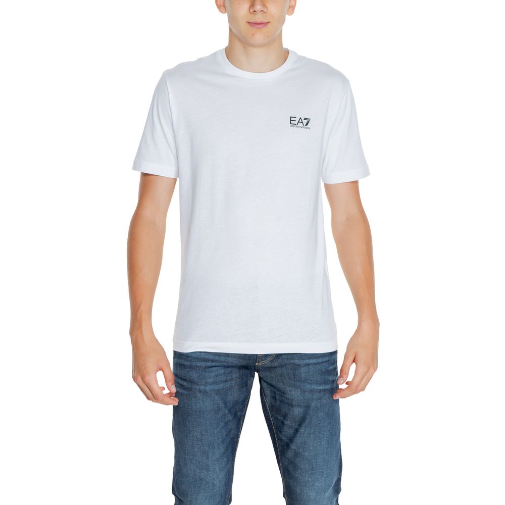 EA7 Emporio Armani White Cotton T-Shirt EA7 Emporio Armani