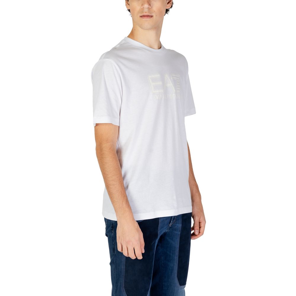 EA7 Emporio Armani White Cotton T-Shirt EA7 Emporio Armani