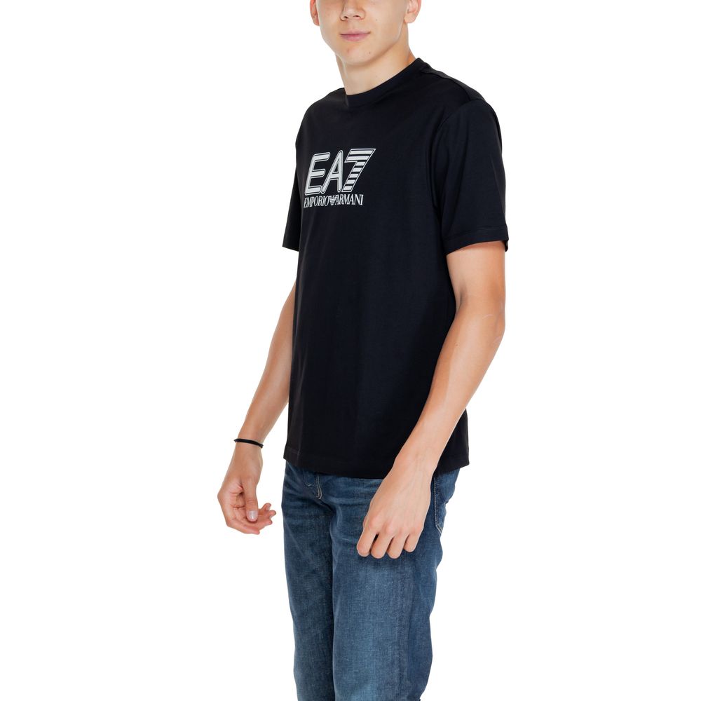 EA7 Emporio Armani Black Cotton T-Shirt EA7 Emporio Armani