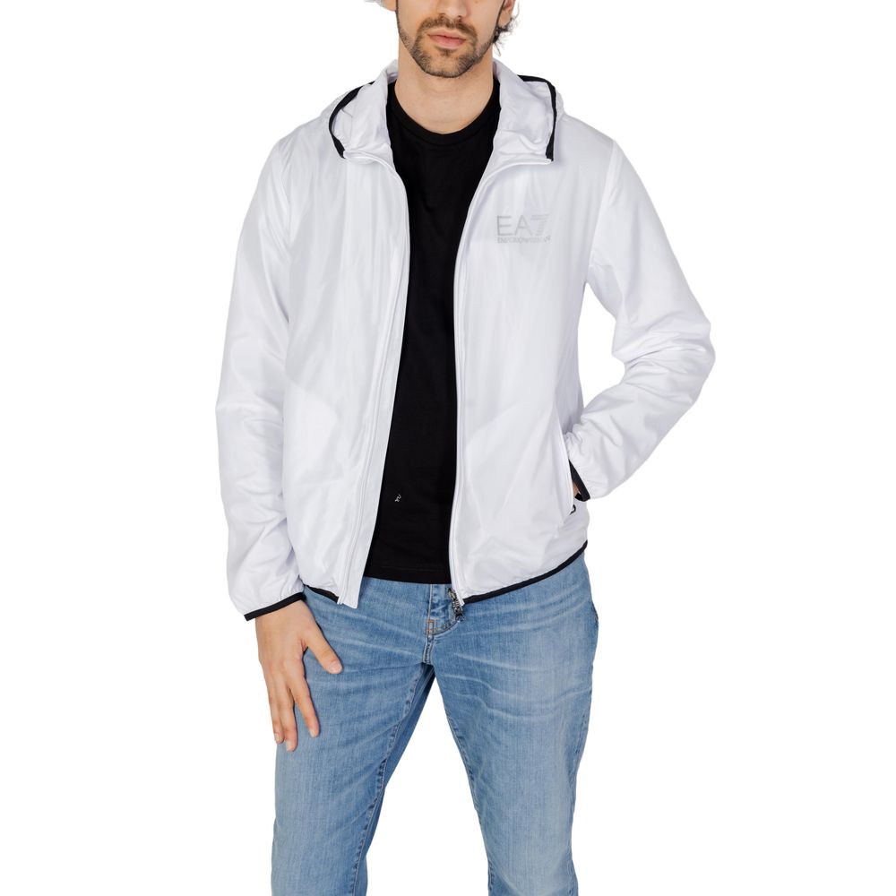 EA7 Emporio Armani White Polyester Jacket EA7 Emporio Armani