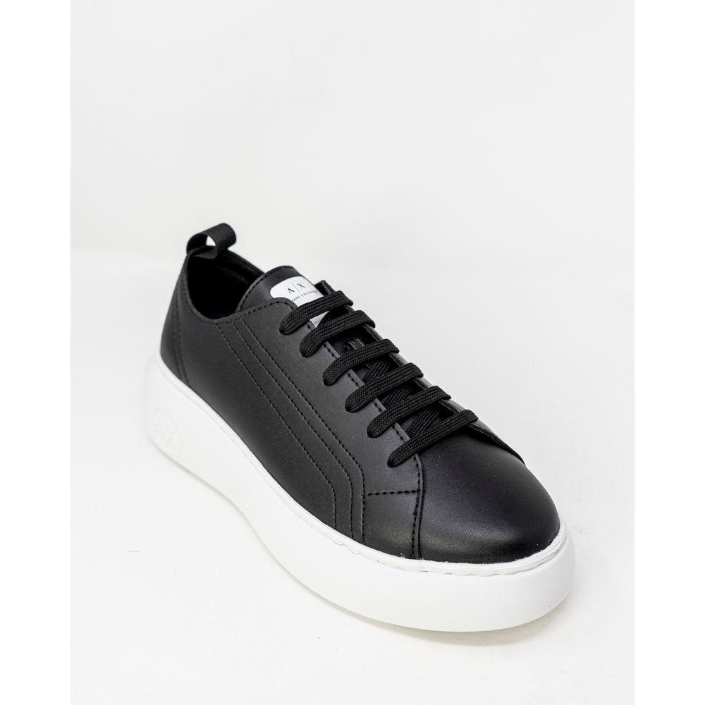 Armani Exchange Black Synthetic Leather Sneaker Armani Exchange