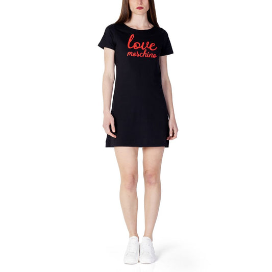 Love Moschino Black Cotton Dress Love Moschino