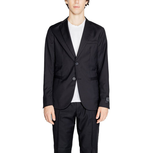 Armani Exchange Black Polyester Blazer Armani Exchange