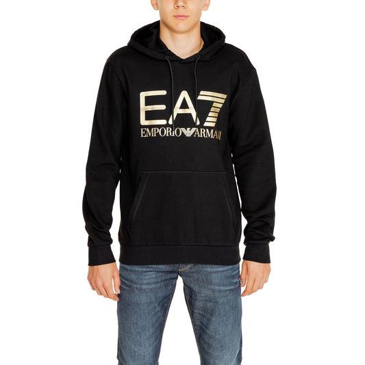 EA7 Emporio Armani Black Cotton Sweater EA7 Emporio Armani