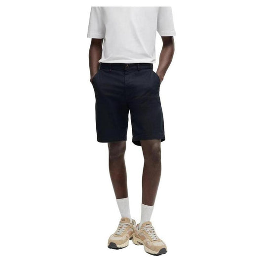 Hugo Boss Blue Cotton Short Hugo Boss Dark Slate Gray