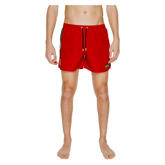 EA7 Emporio Armani Red Polyester Swimwear EA7 Emporio Armani