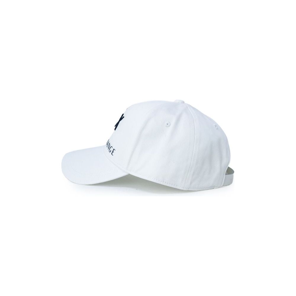 Armani Exchange Cream Cotton Hats & Cap Armani Exchange