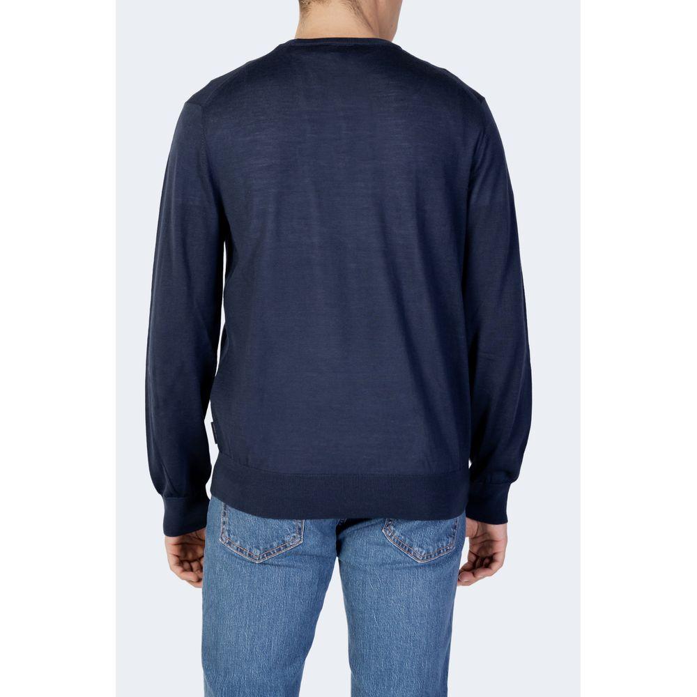 Armani Exchange Blue Wool Sweater Armani Exchange