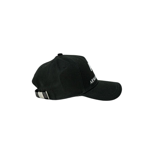 Armani Exchange Black Cotton Hats & Cap Armani Exchange