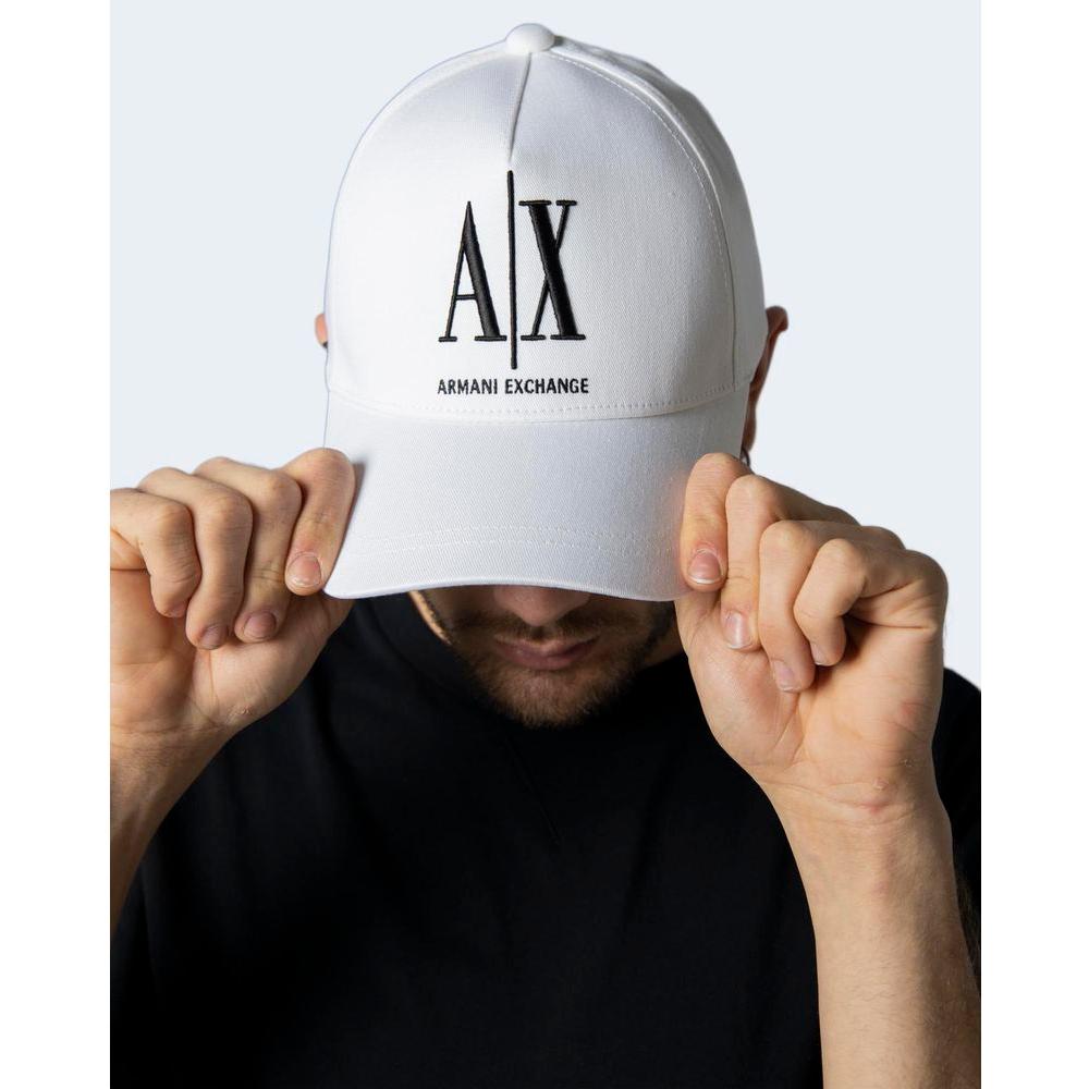 Armani Exchange White Cotton Hats & Cap Armani Exchange