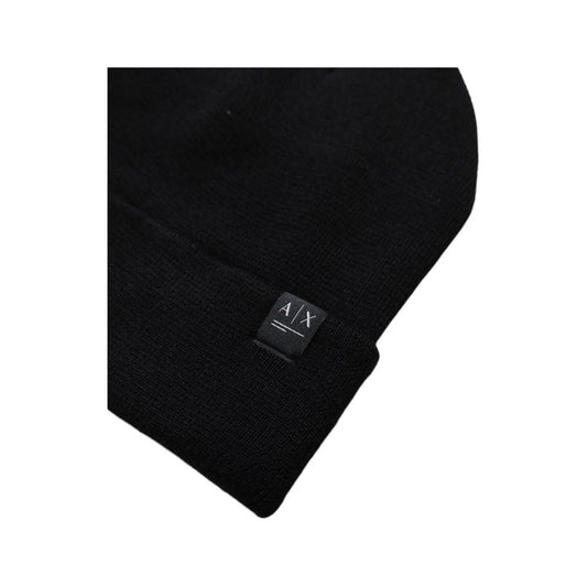 Armani Exchange Black Polyester Hats & Cap Armani Exchange Black