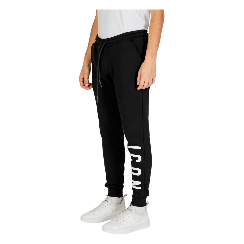 Icon Black And White Cotton Jeans & Pant Icon