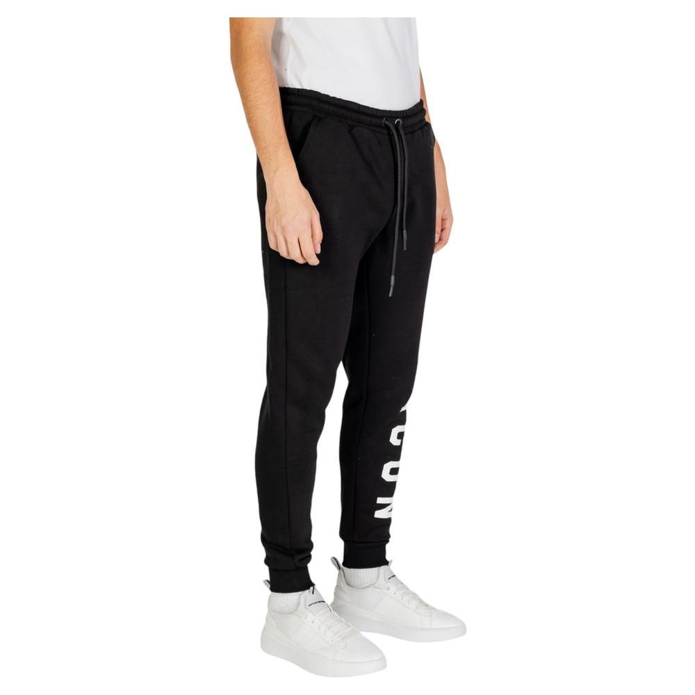 Icon Black And White Cotton Jeans & Pant Icon