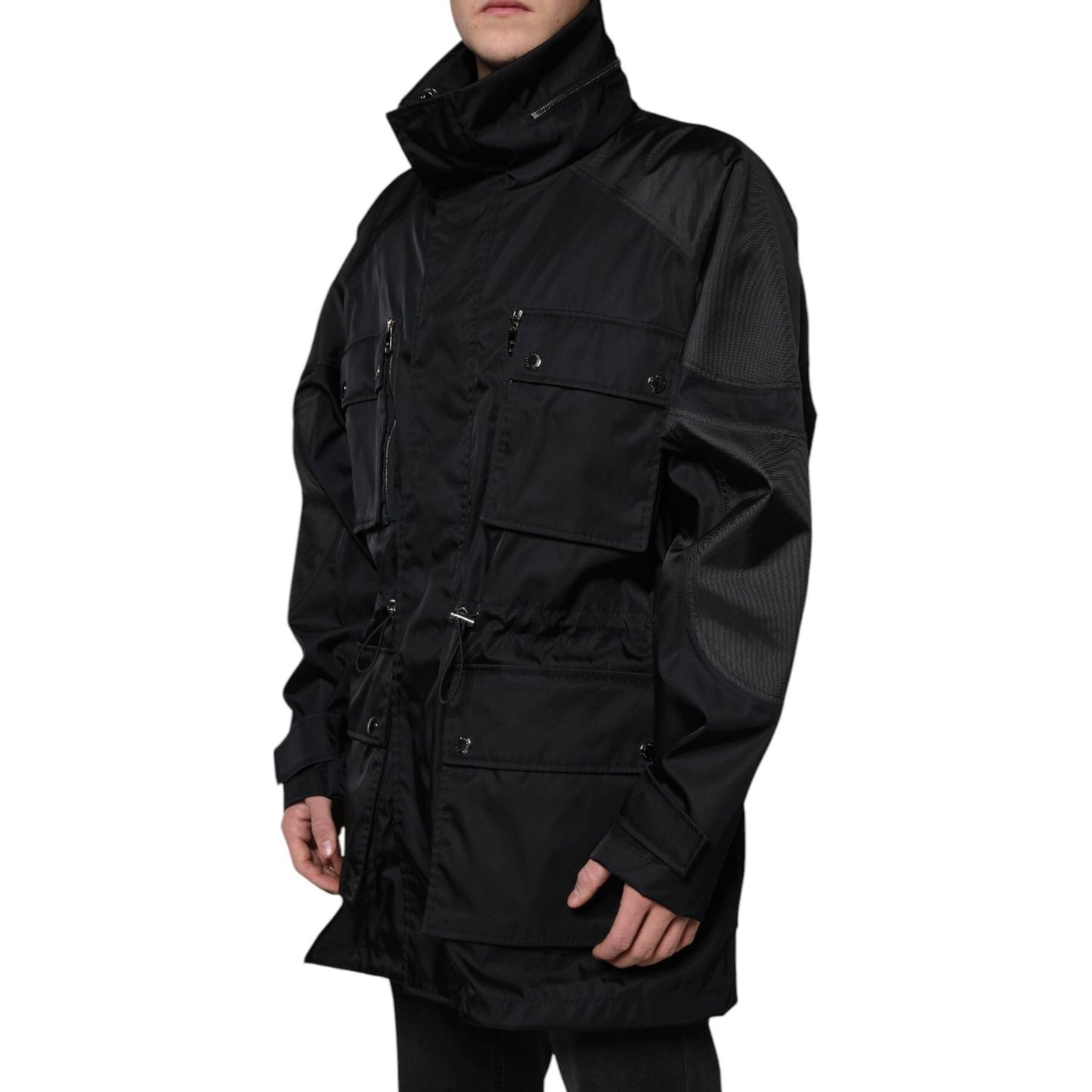 Dolce & Gabbana Black Nylon Winter Men Parka Coat Jacket Dolce & Gabbana