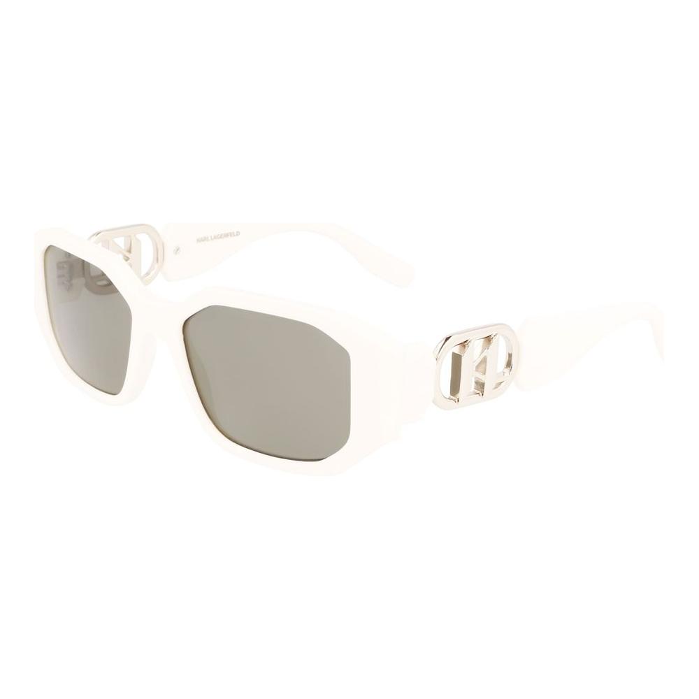 Karl Lagerfeld White Injected Sunglasses Karl Lagerfeld White Smoke