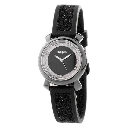 Folli Follie Black Plastic Watch Folli Follie Dark Slate Gray