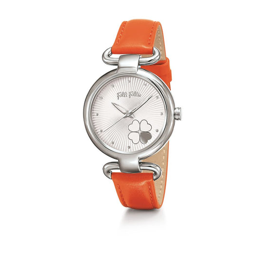 Folli Follie Orange Leather Watch Folli Follie Light Gray