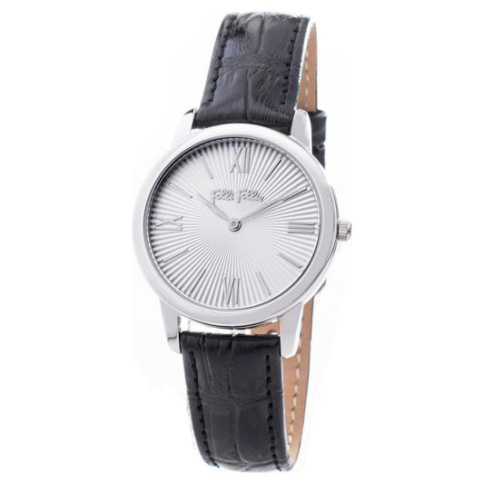 Folli Follie Black Leather Watch Folli Follie Light Gray