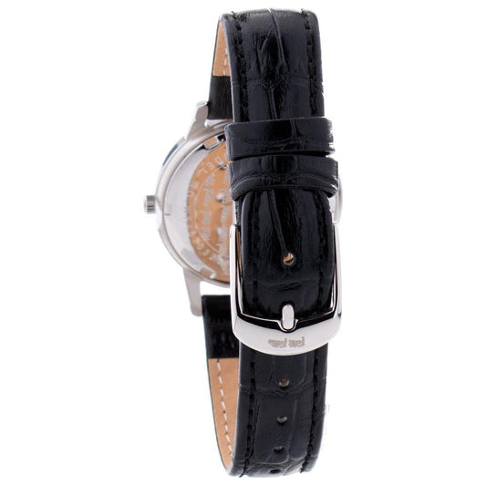 Folli Follie Black Leather Watch Folli Follie Gray